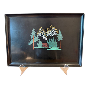 Late 20th Century Couroc of Monterey Serving Tray, Jenny Lake, Yosemite