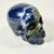 Gemstone 1970s Vintage Abstract Expressionism Boho Chic Hand Carved Navy Sodalite Stone Skull Sculpture, Halloween For Sale - Image 7 of 15