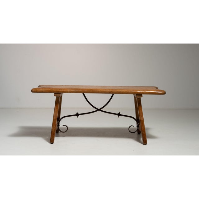 Amber 19th Century France Brutalist Amber Wood Coffee Table For Sale - Image 8 of 11