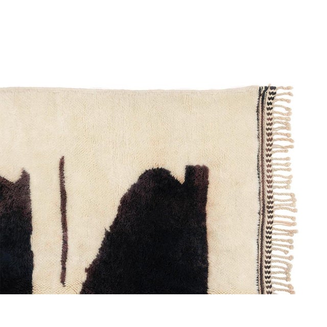 Black Hand-Knotted Wool Rug by Azele Studio For Sale - Image 8 of 12