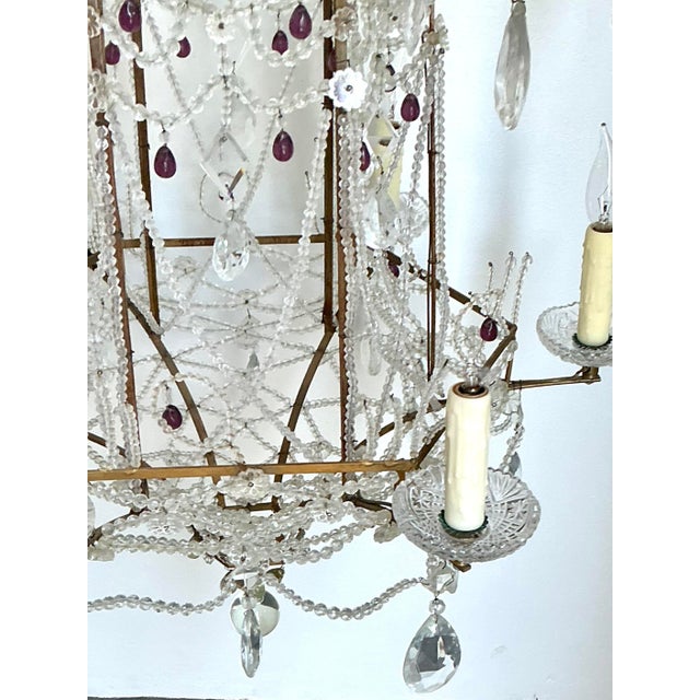 Late 20th Century Vintage Swag Crystals Pagoda Chandelier For Sale - Image 5 of 12