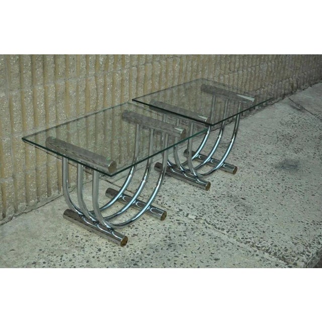 Vintage Mid Century Modern Romeo Rega Style Chrome Arch Side End Tables - A Pair For Sale - Image 12 of 12