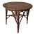 Vintage Boho Chic Bamboo and Rattan Round Accent Table For Sale