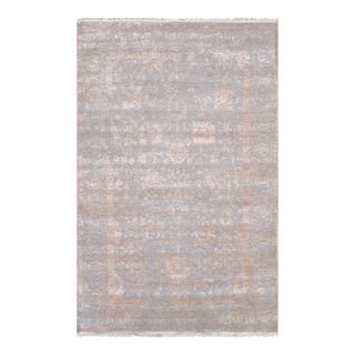 Pasargad Home Transitional Silver Area Rug, 4' 0'' X 6' 3'' For Sale