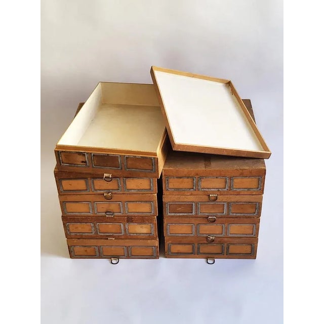 Metal Industrial Wooden Storage Box, 1920s For Sale - Image 7 of 18