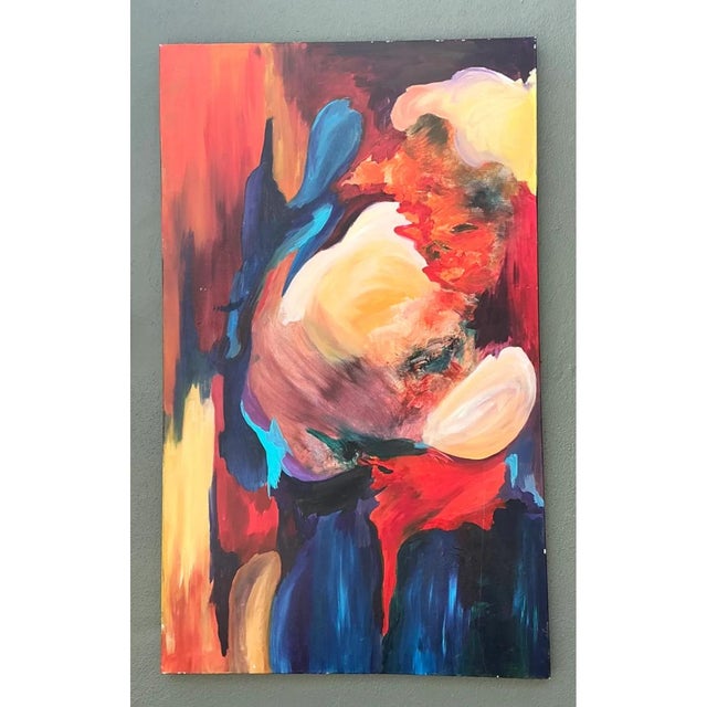 Late 20th Century Vintage Abstract Expressionist Oil Painting on Canvas For Sale - Image 5 of 12