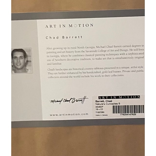 1990s Chad Barrett, Snapdragon Print Mirrored Framed Shadowbox For Sale - Image 10 of 14