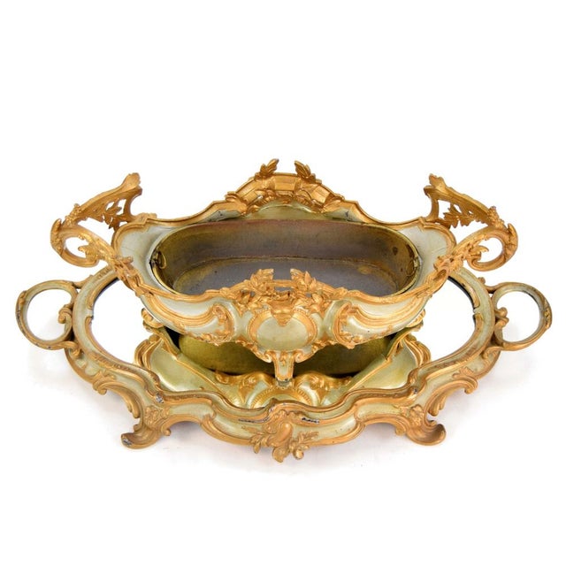 French Rococo Revival Jardinière with Mirrored Stand, 1900, Set of 2 For Sale - Image 4 of 10