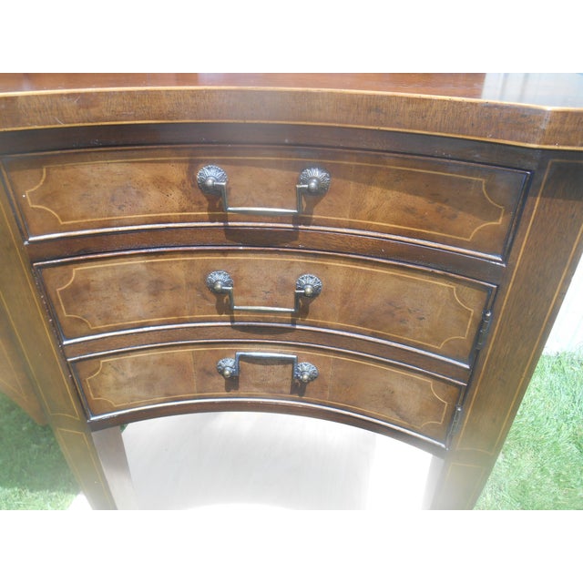 Brown Gorgeous Baker Furniture Two Tier Bow Front Mahogany Hepplewhite Sideboard / Buffet For Sale - Image 8 of 9