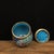 Blue Vintage Chinese Cloisonné Enamel Cricket Jar With Mandarin Ducks and Lotus Motif For Sale - Image 8 of 9