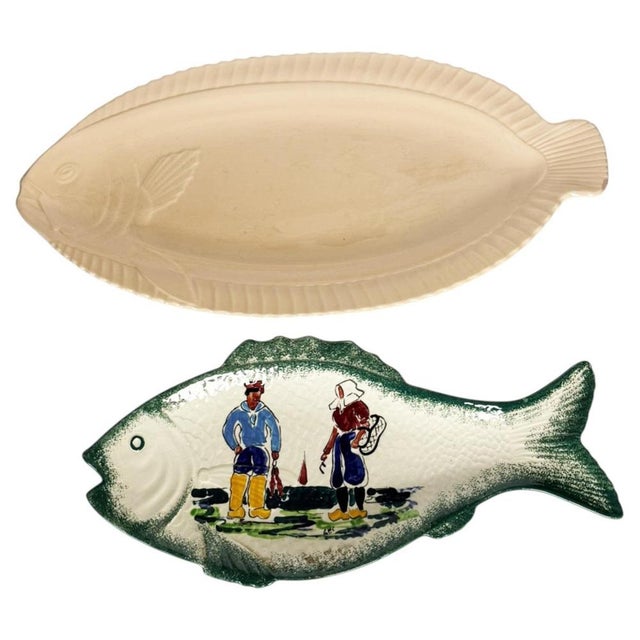 Vintage Ceramic Fish-Shaped Dishes, France, 1970, Set of 2 For Sale - Image 16 of 16