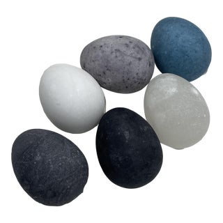 Multicolor Global Views Alabaster Eggs- Set of 6 For Sale