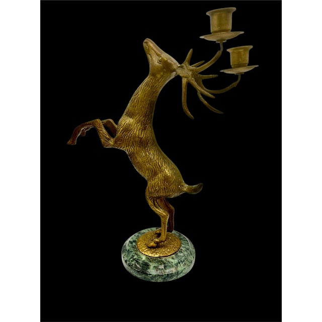 Metal Mid Century Brass Candle Holder Stag Animal Deer Brass Metal Petites Choses Sculpture For Sale - Image 7 of 10