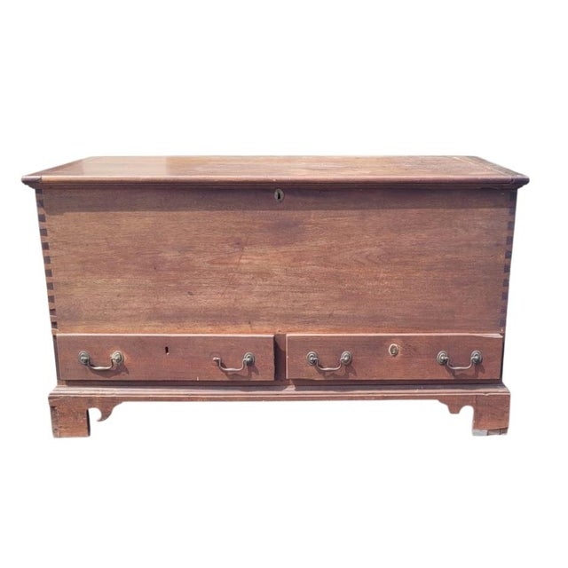 Late 18th Century Large Two Drawer American Chippendale Blanket Chest For Sale - Image 17 of 17