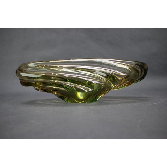 Exceptional mid-century art glass bowl by Jaroslav Beránek, produced at the Skrdlovice Glassworks in Czechoslovakia as...