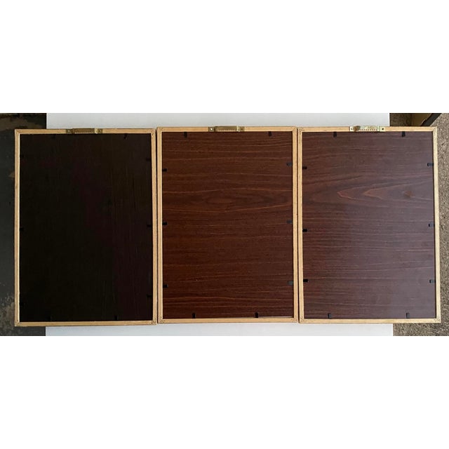 Vintage Lotus Botanical Prints, Gold Faux Bamboo Frames – Set of 3 For Sale - Image 12 of 12