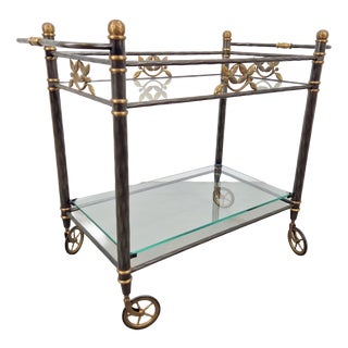 Regency Brass and Glass Serving Trolley, Italy, 1970s For Sale
