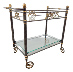 Regency Brass and Glass Serving Trolley, Italy, 1970s