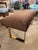 Chocolate Mid Century Modern Polished Brass Bench With Chocolate Brown Velvet Seat For Sale - Image 8 of 9
