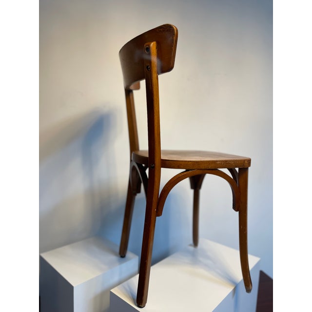 French Wooden Bistro Chairs from Baumann, 1960, Set of 12 For Sale - Image 12 of 13