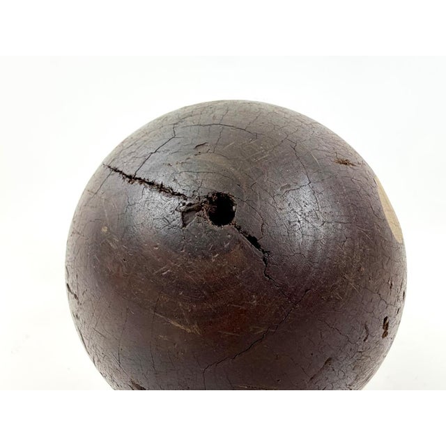 Antique 17th Century Lignum Vitae Sphere For Sale - Image 5 of 9