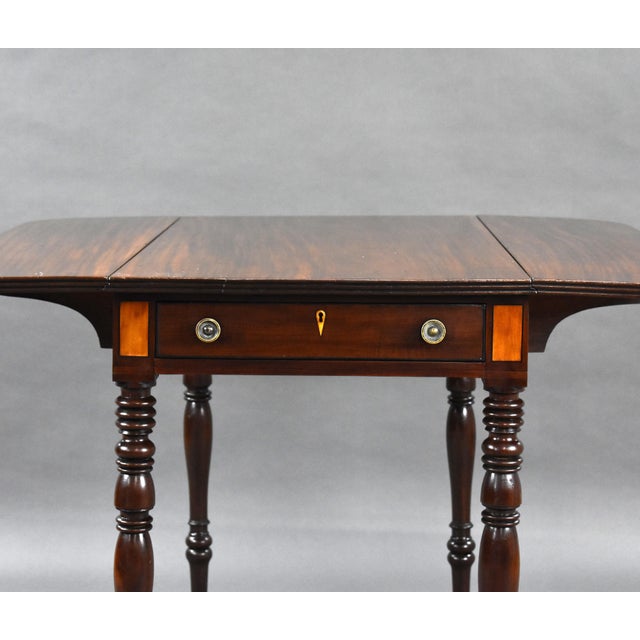 19th Century English Regency Mahogany Drop-Leaf Pembroke Table For Sale - Image 11 of 13