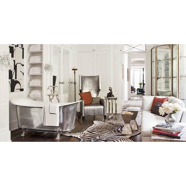 Victorian Metal Bath Tub With Faux Wood Painted Finish With Provenance, Circa 1895 For Sale - Image 4 of 8