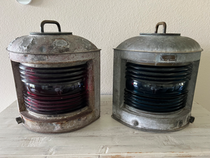 Set of 2 Galvanized Steel Perko Ships Lanterns