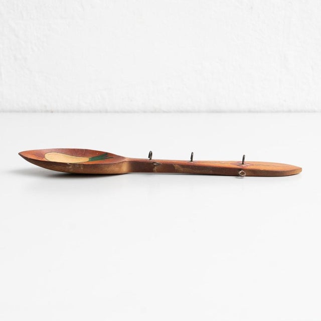 Traditional Rustic Wood Hand Painted Spoon Artwork from Spain, 1970s For Sale - Image 14 of 16