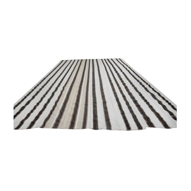 Oversized Vintage handwoven decorative kilim rug from Afyon region of Turkey. Approximately 50-60 years old. In very good...