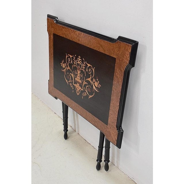 Small 19th Century Napoleon III Inlaid Folding Table For Sale - Image 3 of 18