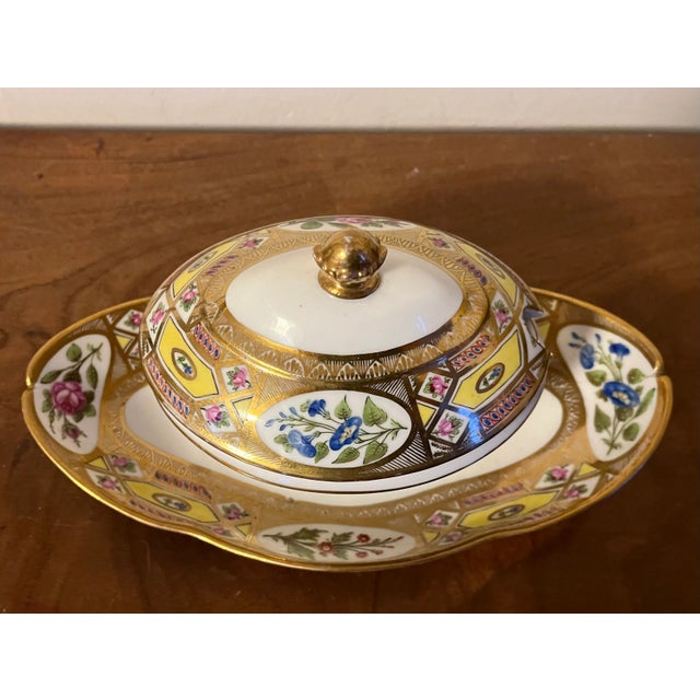 Antique Early 19th Century Paris Porcelain Church Gresley Sauce Tureen or Sugar Bowl For Sale - Image 10 of 12