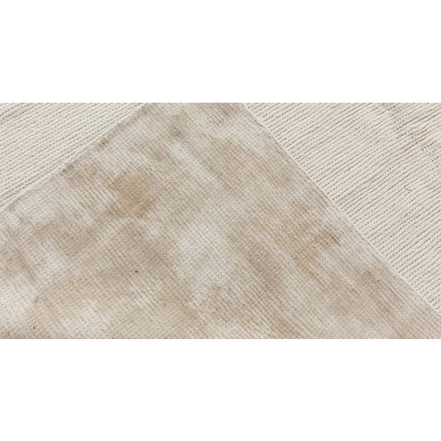Beige Modern Solid Beige Handmade Rug by Doris Leslie Blau For Sale - Image 8 of 8