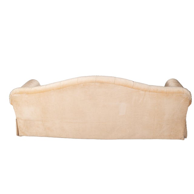 Beige Baker Furniture Golden Beige Tufted Chesterfield Velvet Long Sofa For Sale - Image 8 of 12