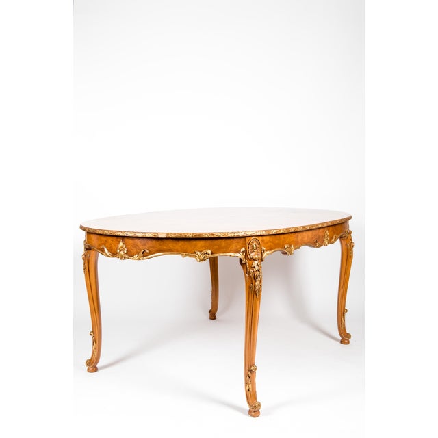 Regency Burlwood Dining Table With Gilt Design Details For Sale - Image 11 of 13