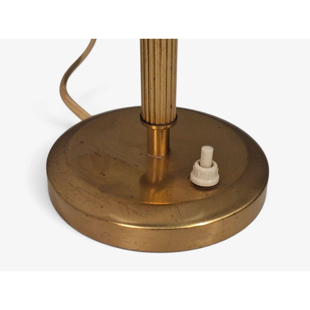 Brass 1950s Mid-Century Modern Ibe-Konst Ystad, Table Lamp, Brass, Opaque Glass For Sale - Image 8 of 12