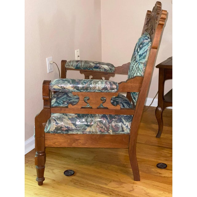 Antique Eastlake Cushioned Single Parlor Chair For Sale - Image 9 of 13