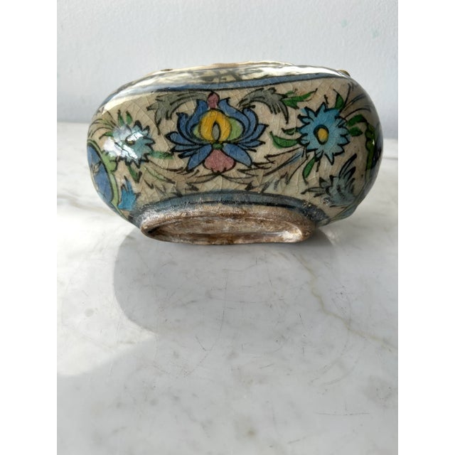 Tribal Early 19th Century Qajar Stonepaste Kashkul Persian Begger's Bowl For Sale - Image 3 of 10