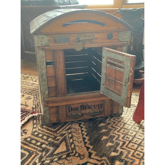 Late 19th Century - Early 20th Century Travel Dog Crate. Manufactured by Backus & Sons of Detroit, Michigan. Great,...