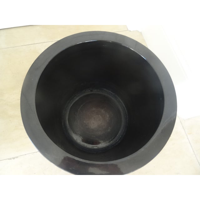 Late 20th Century Mirror Black Fish Bowl Planter For Sale - Image 4 of 5