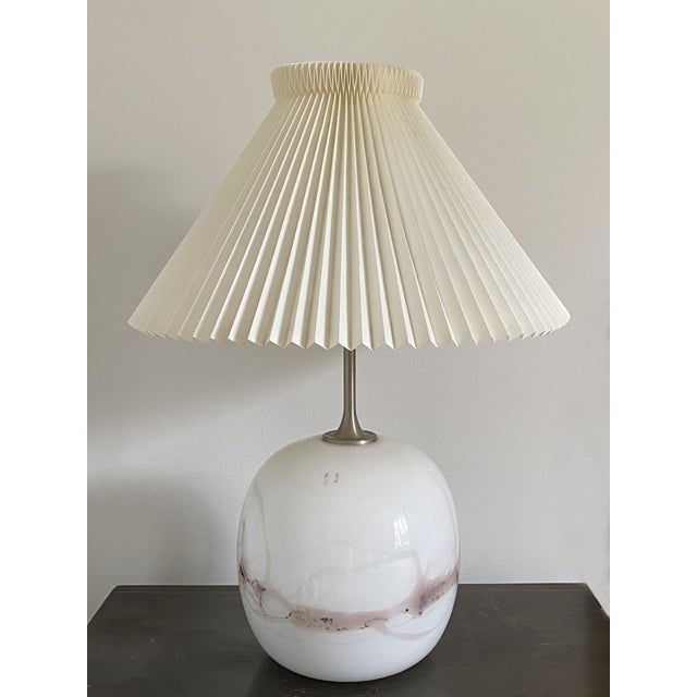 Mid-Century Modern Sakura Table Lamp with Le Klint White Shade by Michael Bang for Holmegaard, Denmark, 1980s For Sale - Image 3 of 13