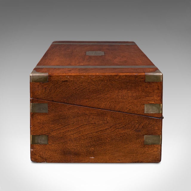 Wood Antique Writing Slope, English, Walnut, Correspondence Box, Regency, Circa 1825 For Sale - Image 7 of 12