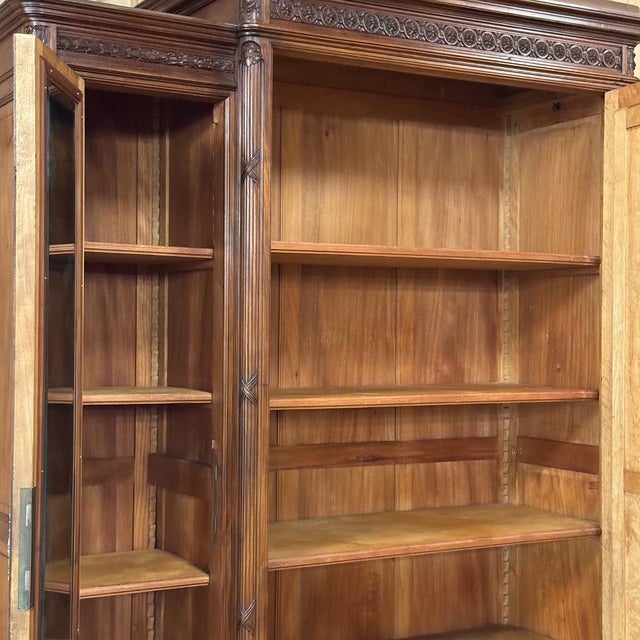 19th Century French Louis XVI Walnut Triple Armoire For Sale - Image 17 of 18