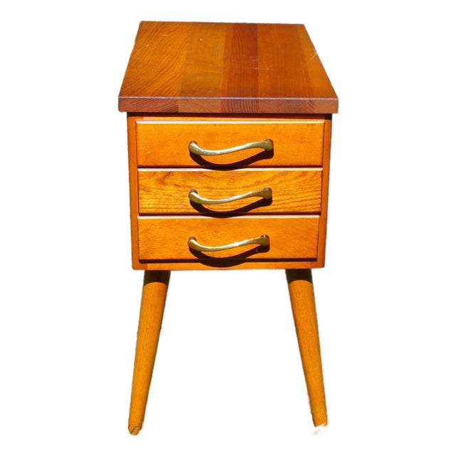 Vintage Mid Century Sewing Stand End Table Nightstand For Sale