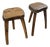 Vintage Oak Stools by Henri Bataille, 1950s, Set of 2 For Sale