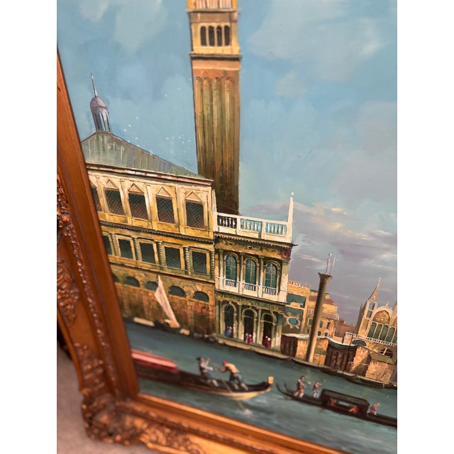 This beautiful hand-painted oil on canvas painting is a depiction of the Grand Canal and Doge's Palace in Venice. Inspired...