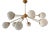 Sputnik Chandelier in Brass with 12 Opaline Spheres For Sale