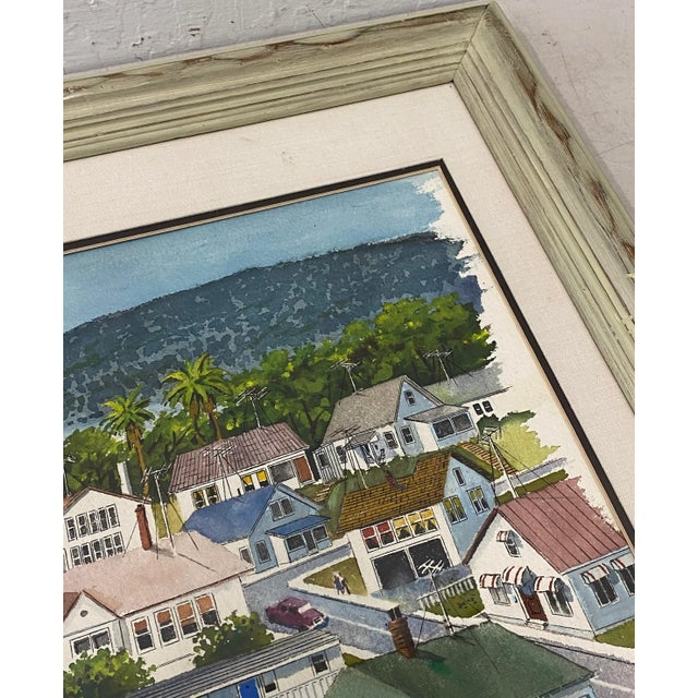 20th Century "Coastal Church on Sunday" Original Watercolor by Burchfield Beautiful watercolor of a Presbyterian church on...