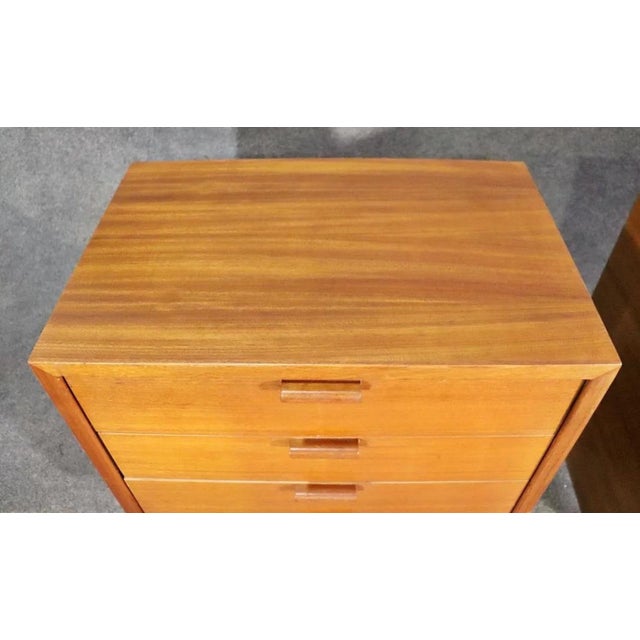 Burnt Orange Mid 20th Century Pair of Teak Cabinets by Buchner Company - 2 Pieces, Attributed For Sale - Image 8 of 12