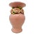 Handmade Ceramic Pink Vase Surrounded With Dimensional Flowers For Sale